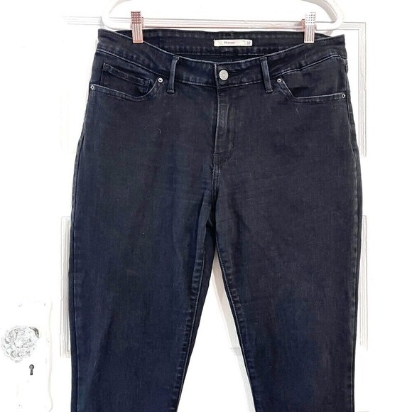 Levi's Jeans Women 32 Black 711 Skinny High Rise Stretch Denim Neutral Western - Picture 4 of 13